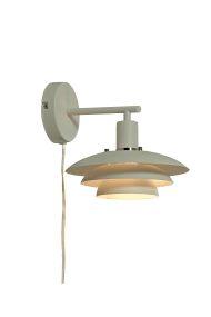 Epsilon 24cm Beige vegglampe Fra Aneta Lighting - Epsilon leveres med doble sett med dekorative ringer og knotter, velg mellom krom og matt messing avhengig av hva som passer best til ditt hjem.