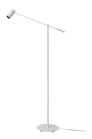 Concord Hvit gulvlampe Fra Aneta Lighting - Concord med sin integrerte belysning gir et varmhvitt retningsbestemt lys som enkelt kan dimmes via en bryter p&aring; lampen.