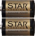 Batteri 2-Pakning C 1,5V Power Alkaline Gull Fra Star Trading - 