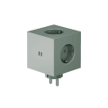 Square 2 Socket extender with 30W Dual USBC Grønn Fra Avolt - Stikkontaktforlenger fra Avolt med et stilig design med en kube laget av resirkulert plast og en magnetisk plate i bunnen slik at den kan henges på veggen.