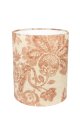 Lampshade Cylinder Sunshine Ø22 Mørk rød Fra Alde & Lind - Cylinder Sunshine er en håndsydd, sylinderformet lampeskjerm i en linblanding med et vakkert, dekorativt mønster.