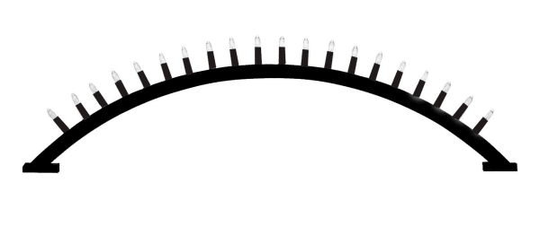 Farfars Båge Svart Fra Pixie Design - De mange lysene sprer en vakker gl&oslash;d, perfekt for &aring; skape en koselig og innbydende atmosf&aelig;re i vinduet eller p&aring; verandaen.