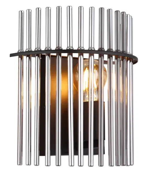 Gorley 26cm Røykfarget vegglampe Fra Globo Lighting - Gorley &auml;r en elegant och sofistikerad v&auml;gglampa med en imponerande arkitektonisk design.