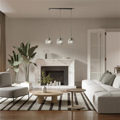 Balls 80cm Gjennomsiktig Taklampe Fra Searchlight - Balls takpendel er en stilig lampe som passer inn i alle typer interiør og forbedrer følelsen i rommet med sitt design.