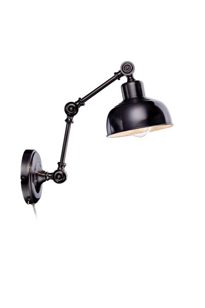 Grimstad 48cm Antikk grå vegglampe Fra Markslöjd - Laget av slitesterkt metall med effektbryter på; ledning, noe som gjør det enkelt å bruke og plassere.