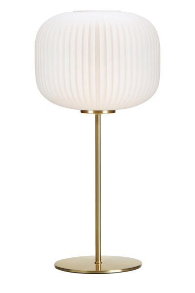 Sober 50cm Hvit bordlampe Fra Markslöjd - Denne modellen har et sobert hvitt glass som gir en behagelig og koselig glød, perfekt for å skape en varm atmosfære i for eksempel hallen.