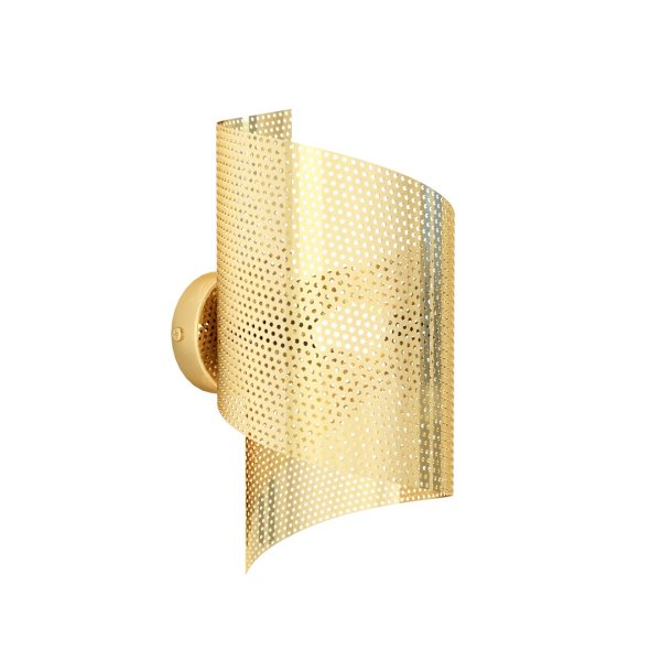 Spiral 30cm Gull vegglampe Fra Emibig Lighting - Spiral &ndash; Laget av metallnetting som gir den et ukonvensjonelt og stilig inntrykk.