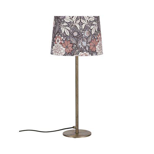 Dahlia 58cm Sølv bordlampe Fra PR Home - Dahlia bordlampe i sølv med sin dekorative skjerm i jordbrune/rosa farger passer perfekt til; skuffen, nattbordet eller i vinduet.