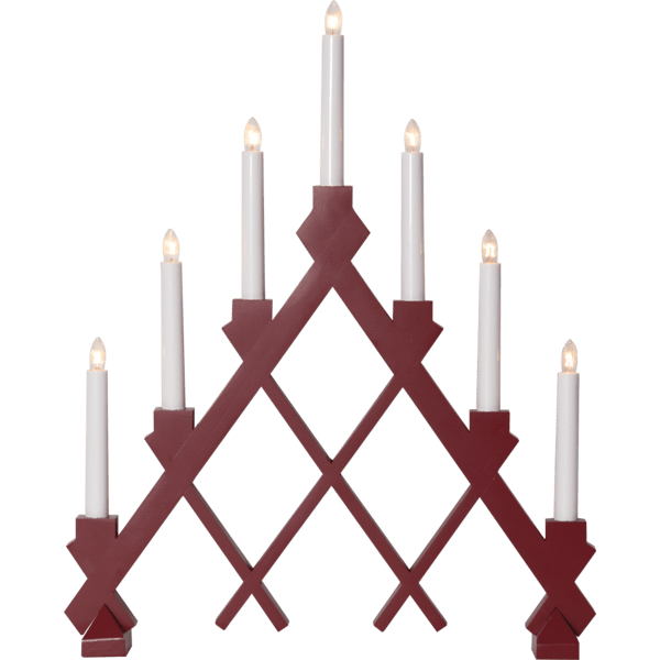 Rut RØD Fra Star Trading - Lysestakens vakre rutete m&oslash;nster er i&oslash;ynefallende.