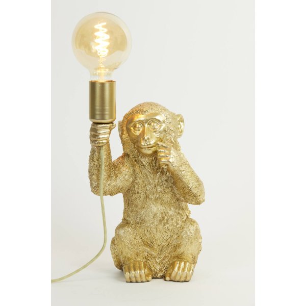 Monkey 34cm Gull bordlampe Fra Light & Living - Monkey er en leken lampe med karakter, la den lyse opp hjemmet ditt med sin unike og sjarmerende design!