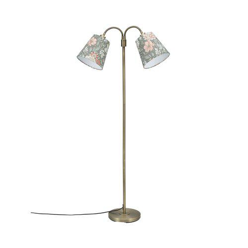 Amy Messing gulvlampe Fra PR Home - Amy utstr&aring;ler enkel og klassisk stil med sin lampefot i messing og hyssing; bevegelige armer.