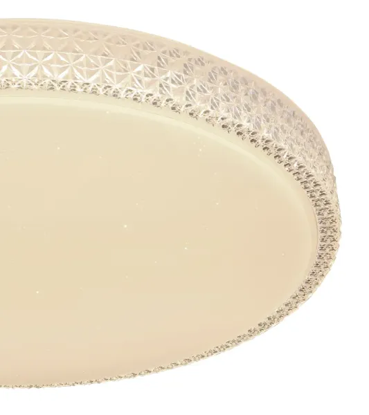 Ovi Ø60 Hvit plafond Fra Globo Lighting - Kombinationen av vit metall, glittrande dekordetaljer och klara plastkristaller g&ouml;r den till en riktig blickf&aring;ngare.