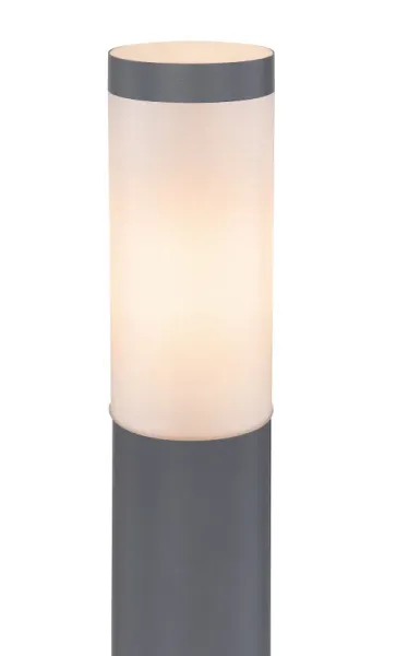 Boston 110cm Antrasitt pullerter Fra Globo Lighting - Tillverkad i rostfritt st&aring;l med en opalvit plastsk&auml;rm ger den ett mjukt och behagligt ljus.