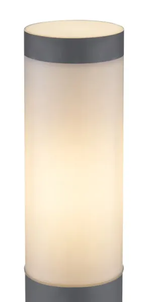 Boston 45cm Antrasitt pullerter Fra Globo Lighting - Tillverkad i rostfritt st&aring;l med en opalvit plastsk&auml;rm ger den ett mjukt och behagligt ljus.