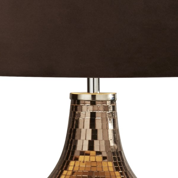 Disco 54cm Brun bordlampe Fra Searchlight - Lampen skaper en varm og innbydende atmosf&aelig;re samtidig som den er en dekorativ detalj som trekker blikket.