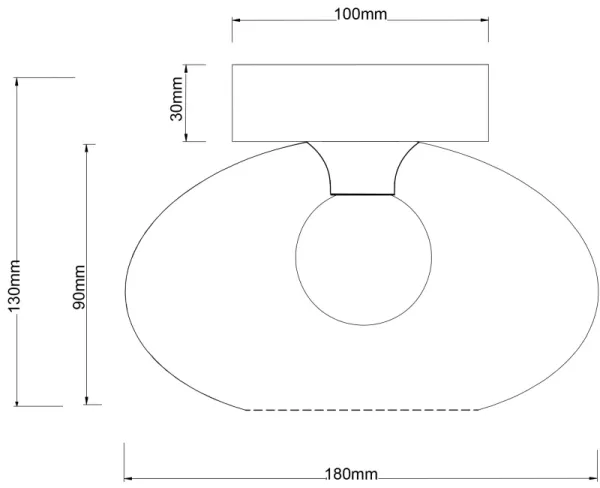 Shaun Ø18 Røykfarget plafond Fra Globo Lighting - Lampan &auml;r tillverkad av mattsvart metall och &auml;r smyckad med en oval sk&auml;rm i r&ouml;kf&auml;rgat glas.