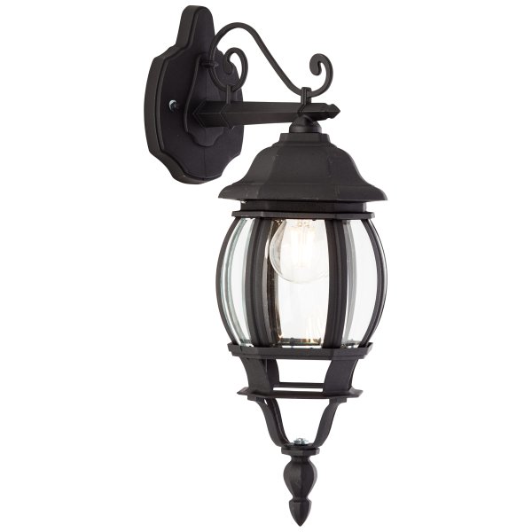 Istria Svart utendørslampe Fra Brilliant - Den klassiske utendørs vegglampen Istria gir både dekorativt lys og økt sikkerhet ved inngangen eller langs fasaden.