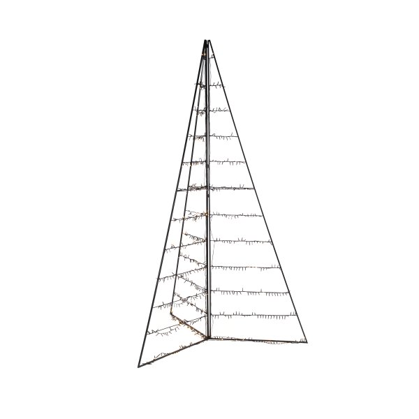 Metalldekorasjon Pyramide 240cm Svart Fra Konstsmide - Med 651 varme ravfargede LED-lys sprer den en elegant gl&oslash;d og skaper en magisk atmosf&aelig;re.