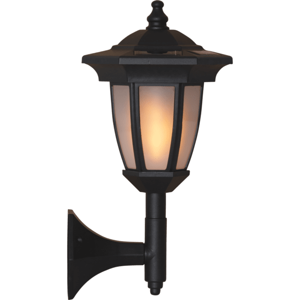 Flame Svart solcellelampe Fra Star Trading - 35cm, som gulvdekor eller stilys med 1 midtdel høyde 49cm med 2 midtdeler høyde 63cm.