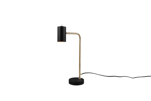Marley 45cm Matt messing skrivebordslampe Fra Trio Lighting - Den moderne kombinasjonen av matt sort og matt messing gir stilige kontraster og fremhever interiøret.