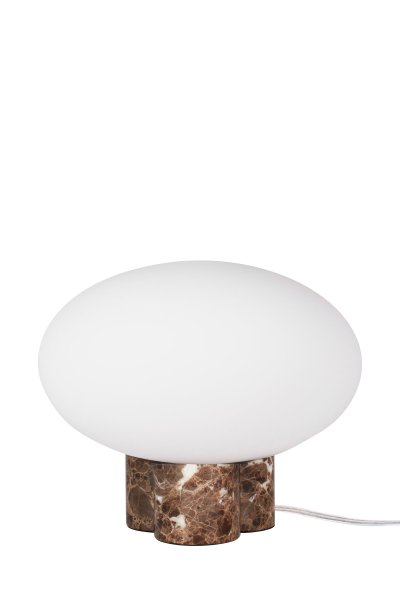 Mammut 25cm Brun bordlampe Fra Globen Lighting - Mammut er en eksklusiv og leken bordlampe med sine korte ben og store glasskuppel.
