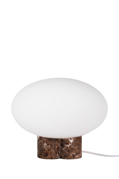 Mammut 25cm Brun bordlampe Fra Globen Lighting - Mammut er en eksklusiv og leken bordlampe med sine korte ben og store glasskuppel.