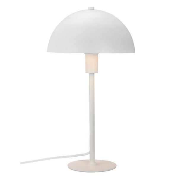 Stockholm 40cm Hvit bordlampe Fra Dyberg Larsen - Den lille hvite bordlampen i Stockholm-serien, med en høyde på 38 cm, er ideell for å gi lys i bokhyllen, på en smal hylle, vinduskarmen, nattbordet og mange andre steder.