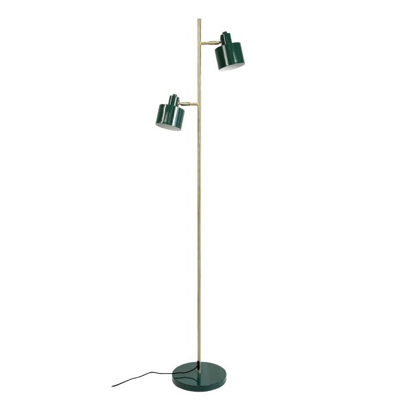 Ocean Grønn gulvlampe Fra Dyberg Larsen - Den handpolerade m&auml;ssingsstommen kan luta upp och ner och ger varje lampa en unik f&auml;rgvariation.