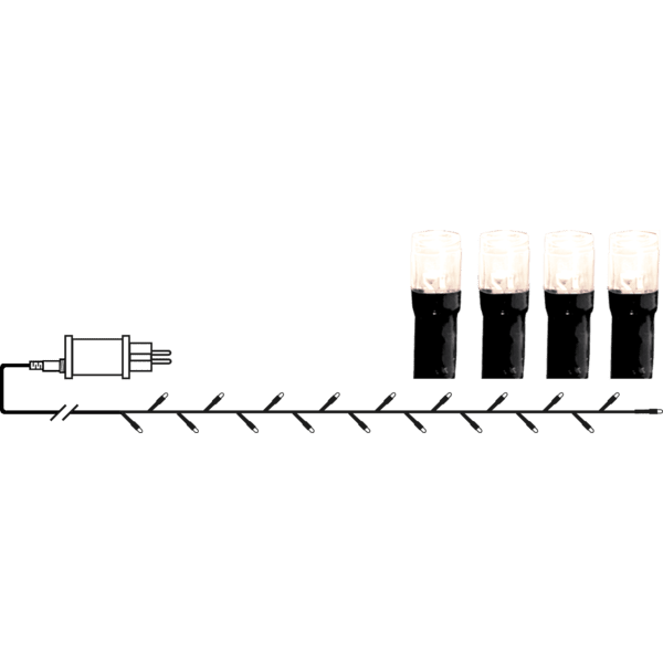 Lysslynge Crispy Ice White 25m Svart Fra Star Trading - Lyssløyfe med 360 LED-lys med en vakker, litt kjøligere glød.
