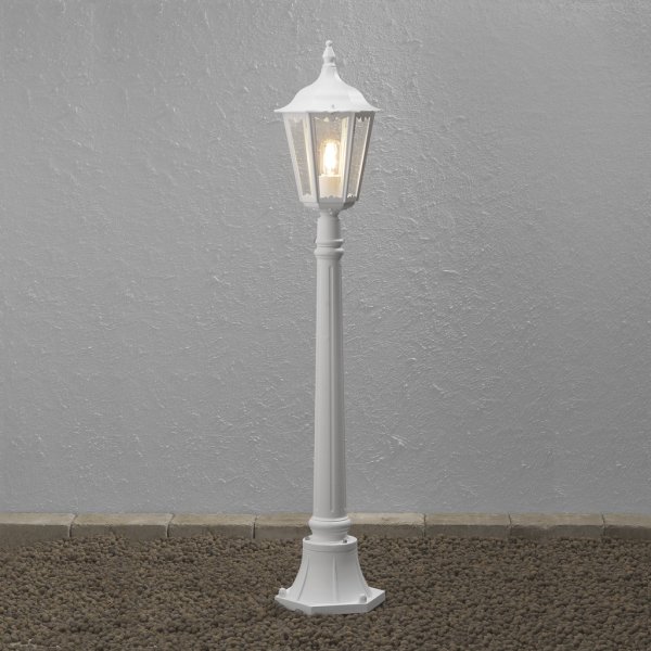 Firenze 120cm Hvit pullerter Fra Konstsmide - Firenze pullert er en elegant lanterne laget av aluminium i hvit farge.