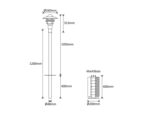 Tellus 145cm Svart pullerter Fra Westal - Tellus er en armaturserie som er avhengig av utførelse gir ulik karakter til villaen, flermannsboligen eller sommerhytta.