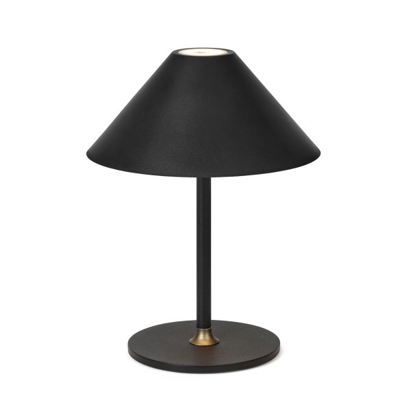 Hygge 25cm Svart bærbar Fra Halo Design - Den er IP54-klassifisert, noe som gjør den egnet for både innendørs og utendørs bruk (den bør imidlertid oppbevares og lades innendørs).