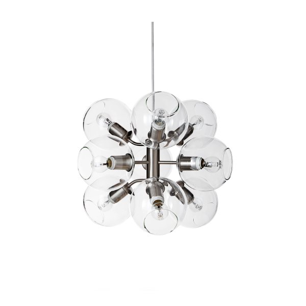 Tage 50 Ø45 Nikkel Taklampe Fra CO Bankeryd - Lampen egner seg til å henges høyere i stuetaket, i et soverom for et mykt allmennlys, eller over et spisebord hvor den tar over og blir et uttrykksfullt blikkfang.