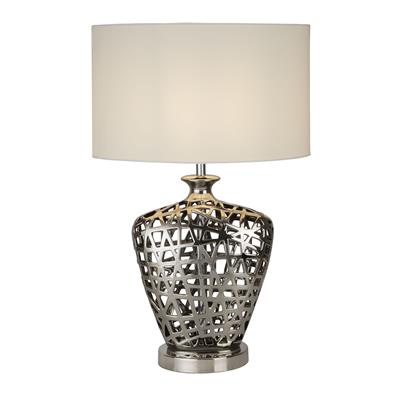 Network 57cm Krom bordlampe Fra Searchlight - Den i&oslash;ynefallende bordlampen Network har et utsk&aring;ret design som skaper et spennende uttrykk.
