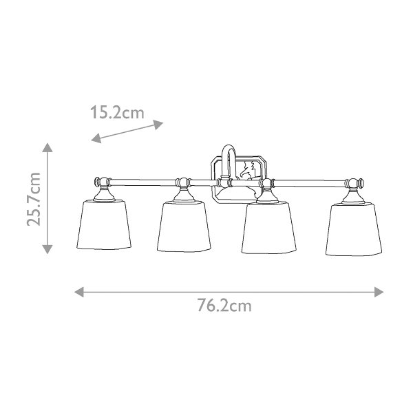 Concord 76cm Krom baderomslampe Fra Elstead Lighting - Med en IP44-klassifisering er Concord beskyttet mot fuktighet og vannsprut, noe som gjør den ideell for plassering ved speilet eller langs veggen.