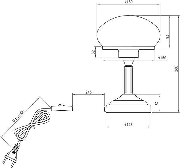 August 28cm Antikk messing bordlampe Fra Aneta Lighting - Med sitt klassiske design i antikk metall og en vakker alabastlignende nyanse sprer den et varmt og behagelig lys som skaper en innbydende atmosfære i ethvert rom.