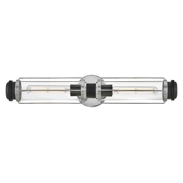 Masthead 60cm Krom baderomslampe Fra Elstead Lighting - Laget av stål og glass har den en sofistikert polert kromfinish kombinert med sorte detaljer som gir et luksuriøst og tidløst uttrykk.