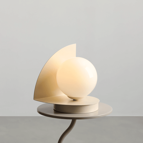 Loop 20cm Kremet hvit bordlampe Fra Artera - Den runde koppen av opalglass har en diameter på 14cm og skaper et nydelig lysspredning rundt seg.