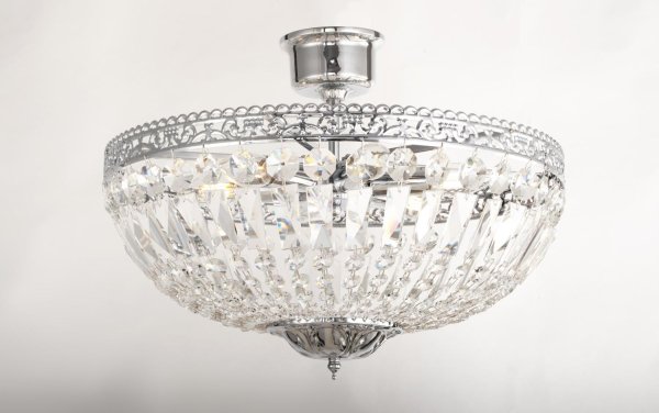 Classic Ø45 Krom krystall Fra Norrsken Design - Opplev fortidens eleganse med denne eksklusive taklampen i krom, utsmykket med håndkuttet klasse 1 K9-krystall.