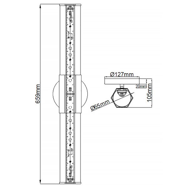 Facet 65cm Krom baderomslampe Fra Elstead Lighting - Facet er en moderne og stilig baderomslampe som kombinerer funksjon og estetikk.