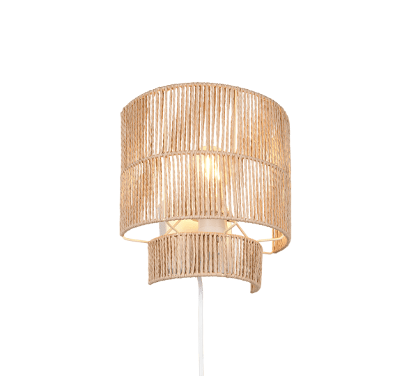 Satna 24cm Natur vegglampe Fra Trio Lighting - Satna er en moderne vegglampe med et enkelt design.