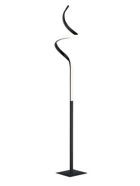 Course Svart gulvlampe Fra Trio Lighting - Den mattsvarte finishen gir lampen et moderne og sofistikert utseende som smelter inn i mange interiørstiler, noe som gjør den til et elegant blikkfang i hjemmet ditt.