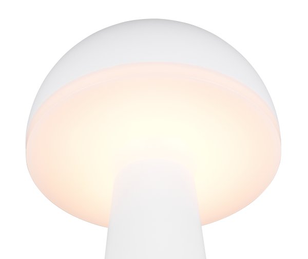 Fungo 30cm Hvit bærbar Fra Trio Lighting - Den bærbare Fungo bordlampen kombinerer moderne design med innovative funksjoner, noe som gjør den til en favoritt blant oppladbare lamper.