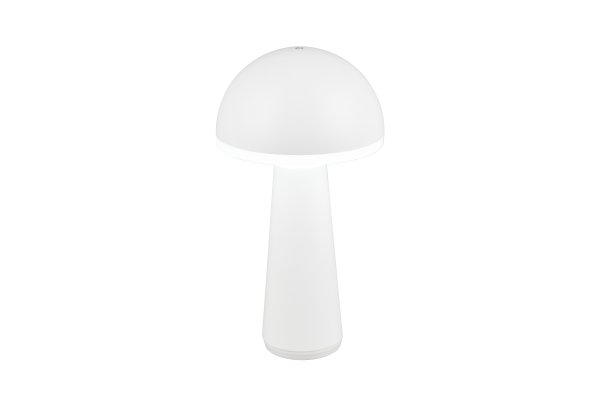 Fungo 30cm Hvit bærbar Fra Trio Lighting - Den bærbare Fungo bordlampen kombinerer moderne design med innovative funksjoner, noe som gjør den til en favoritt blant oppladbare lamper.