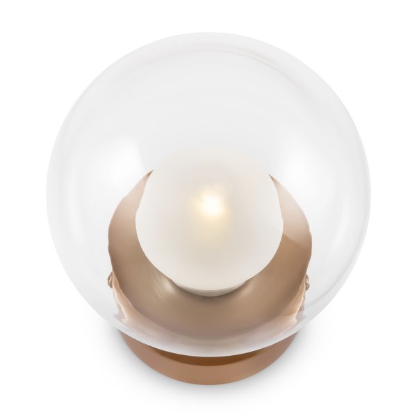 Basic form Ø15 Gull vegglampe Fra Maytoni - Med en rund, klar glasskuppel og en gylden sokkel gir lampen et mykt og varmt lys som skaper en innbydende atmosfære.