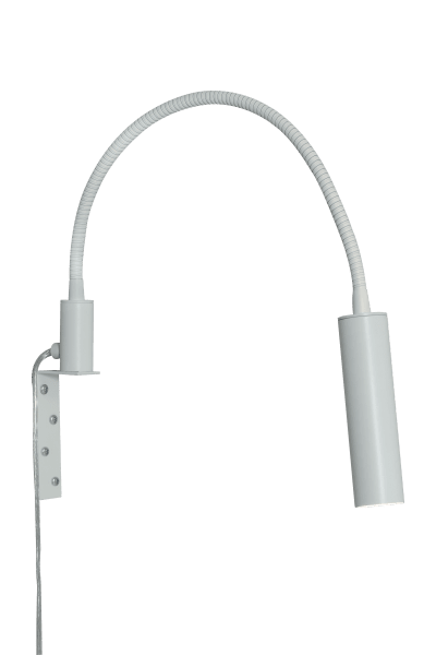 Artic Flex Hvit leselampe Fra Aneta Lighting - Leveres med en integrert LED-lyskilde med dimmerfunksjon som er lett tilgjengelig p&aring; lampehodet.