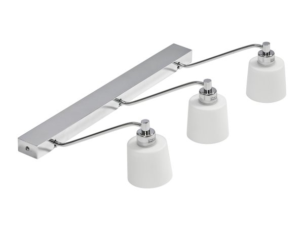 Tärnö 50cm Krom baderomslampe Fra Armaturhantverk - Kromfinishen og de hvite linsene skaper en elegant kombinasjon som sprer et mykt og behagelig lys, perfekt for speilbelysning.