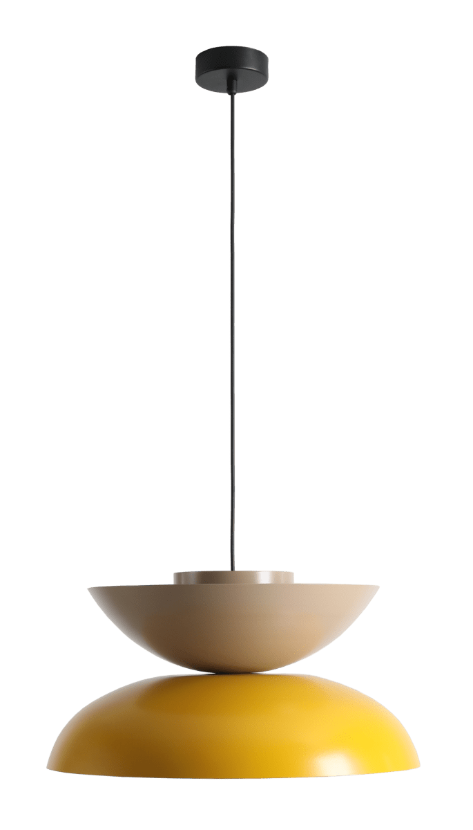 Millo Ø47 Gul/beige Taklampe Fra Artera - Med sine sennepsgule og beige farger blir den et lekent og stilig element i interiøret.