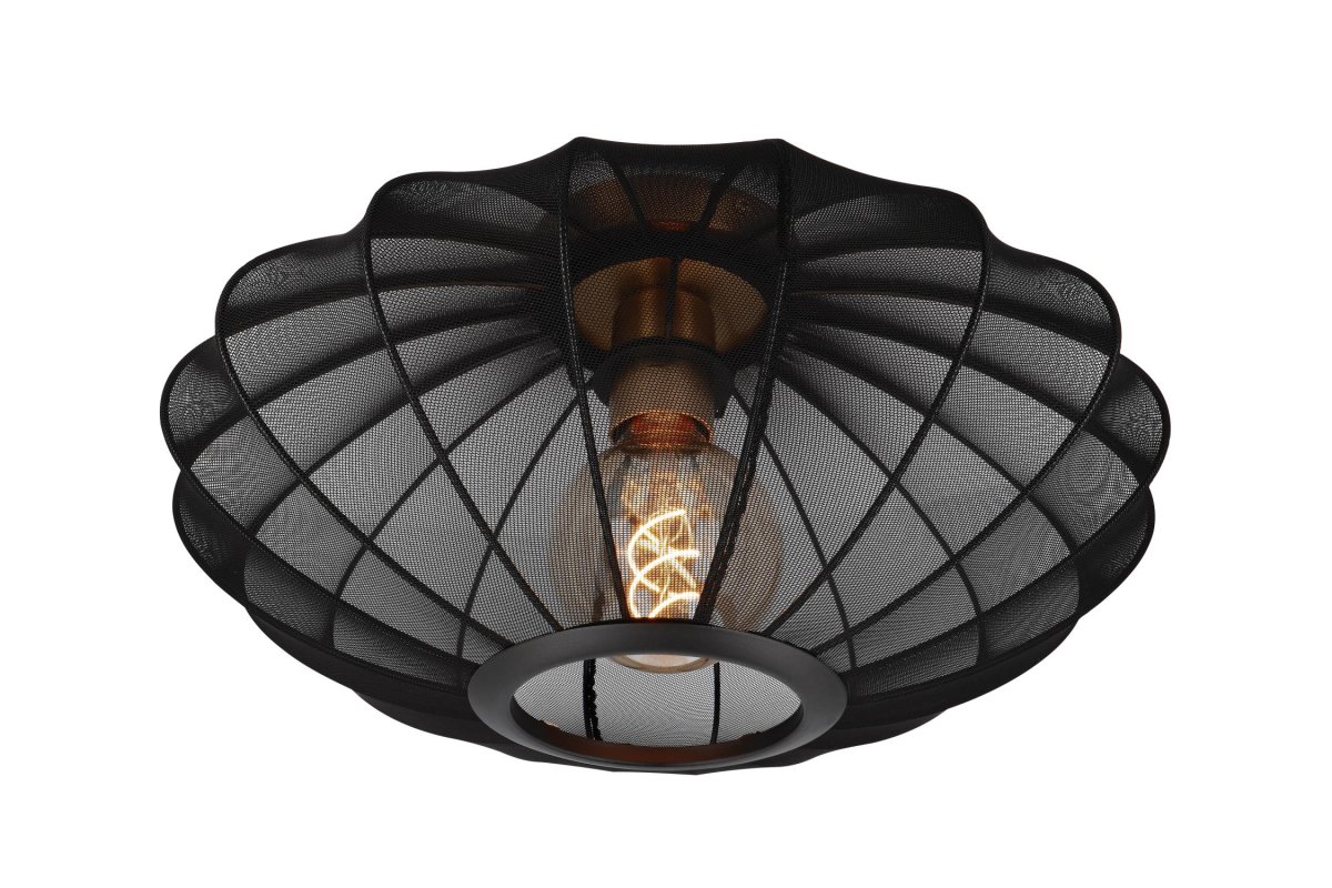 Corina Ø40 Svart plafond Fra Lucide - Corina er en elegant taklampe som sprer en myk, varm glød.