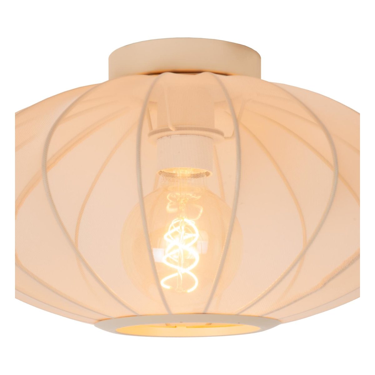 Corina Ø40 Krem plafond Fra Lucide - Corina er en elegant taklampe som sprer en myk, varm glød.